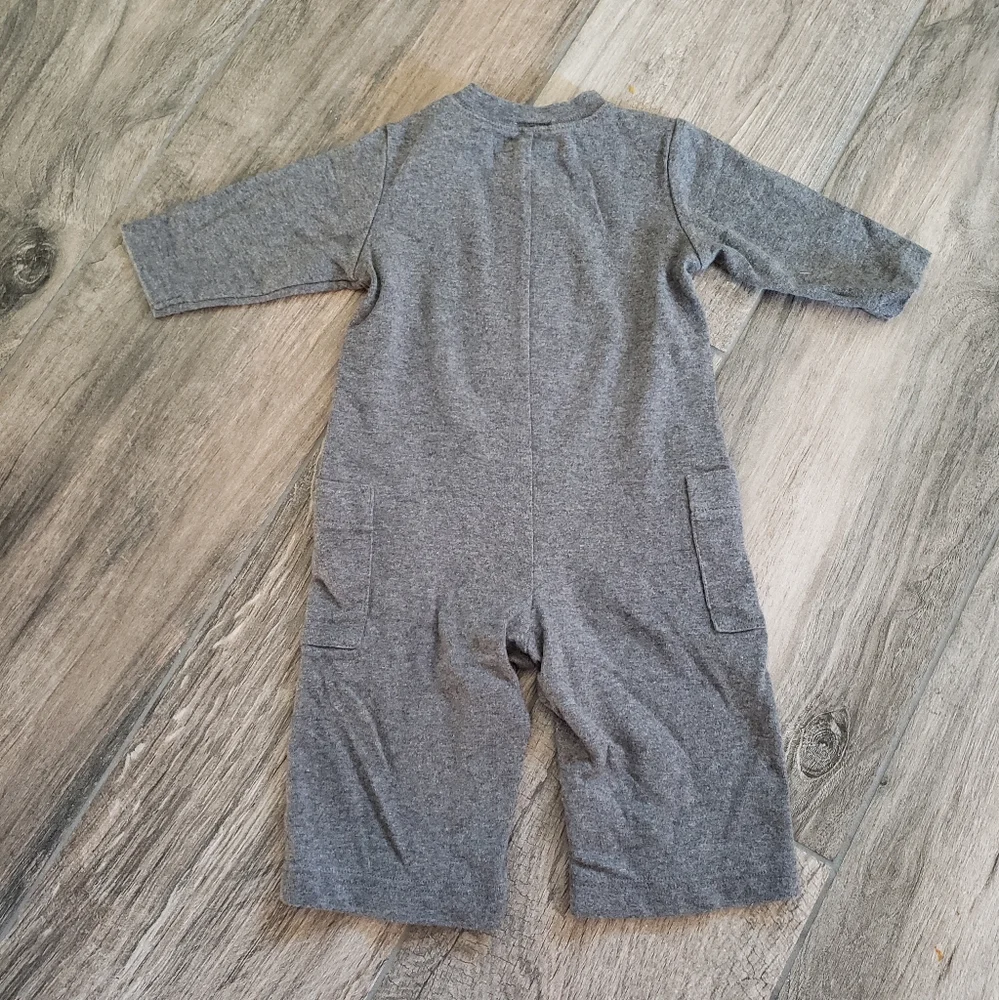 Gymboree VGUC 3-6 months gray panda embroidered one piece romper - Picture 4 of 6
